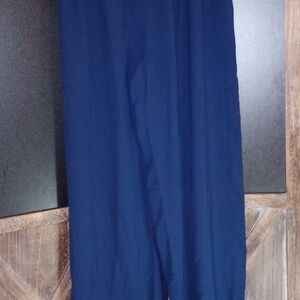 Navy Blue Wide-Leg Pants